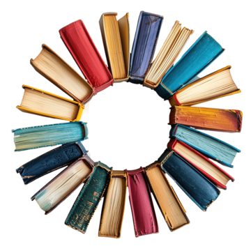 pile of books, with the last on the top open revealing sparkles