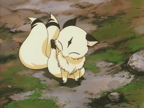 Kirara from Inuyasha anime scratching